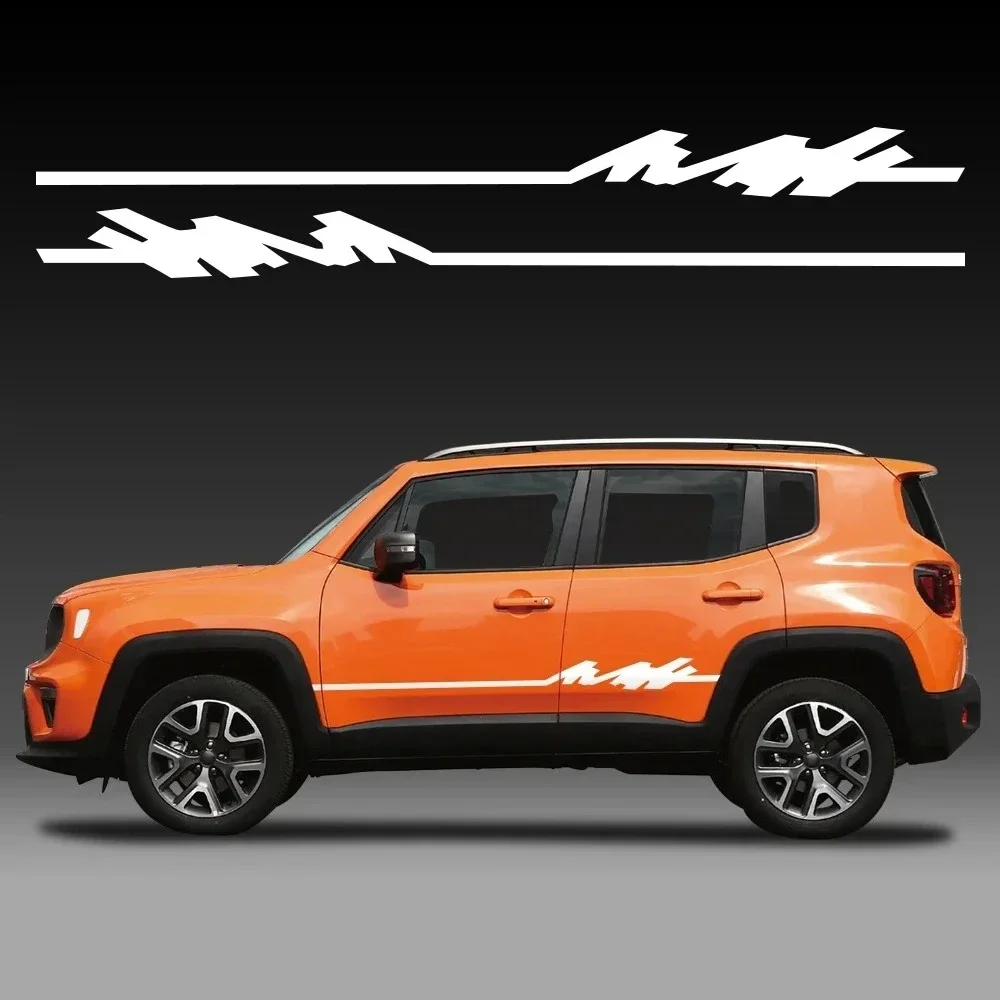 2 PCS Car Side Door Striped Stickers Vinyl Decals For Jeep Renegade Compass Auto Body Styling Decoration Stickers Accessories