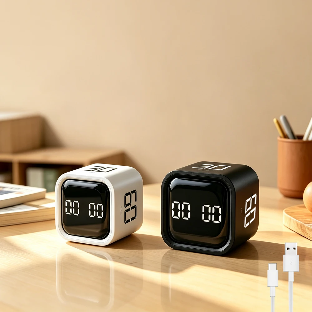 New Learning Gravity Sensor Timer Kitchen Cooking Countdown Reminder Digital Alarm Clock Self-Discipline Manual Time Management