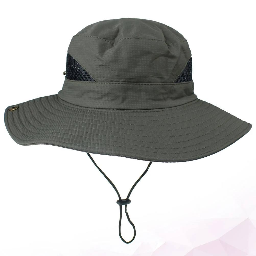 

Sun Bucket Hat Outdoor Fishing Beach Vacation Uv Protection Cap Adjustable Button For Men Women (Army Green)