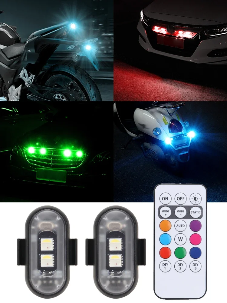 AliExpress KEVANLY 2 IN 1 Motorcycle LED Strobe Light Wireless Remote Control Aircraft Airplane Strobe Warning Lights for Car Bike Drone Motor