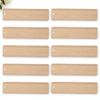 

10pcs Bamboo Bookmarks Blank Diy Craft Tags Hanging Ornaments Unfinished Bookmark Labels For Christmas Party Wedding Decoration