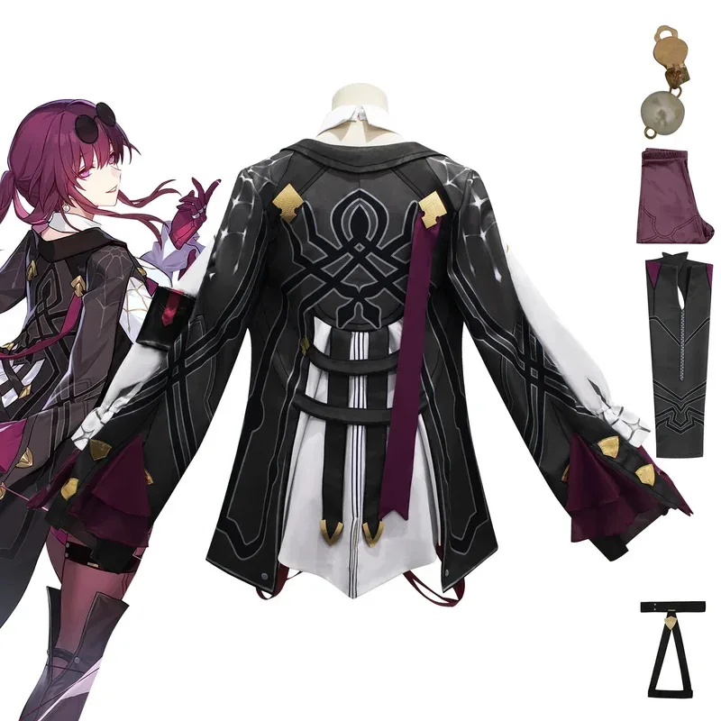 스타 레일 혼카이 코스프레 의상 헬로윈 파티 정장 가발 포함 Kafka 의상 유니폼v;2,r'6;t.