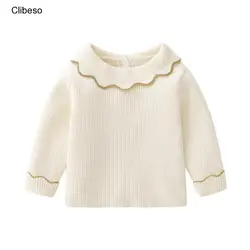 Sweat-shirt en coton à manches longues pour nouveau-né, vêtements pour bébés filles, pull pour enfants, haut classique, document solide, automne, hiver