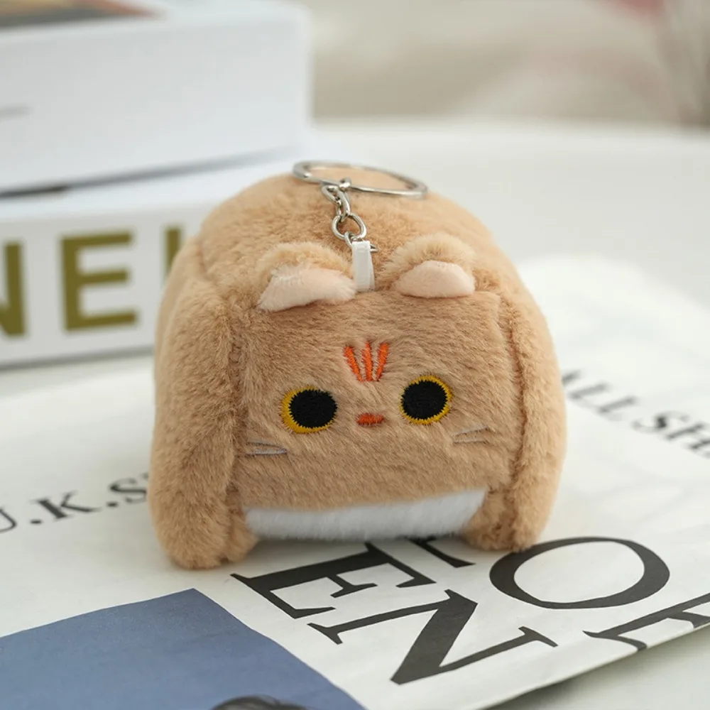 

Block Cat Square Cat Keychain Stuffed Animal Soft Calico Cat Blue Cat Kawaii Kitten Doll Keyring Bag Charms