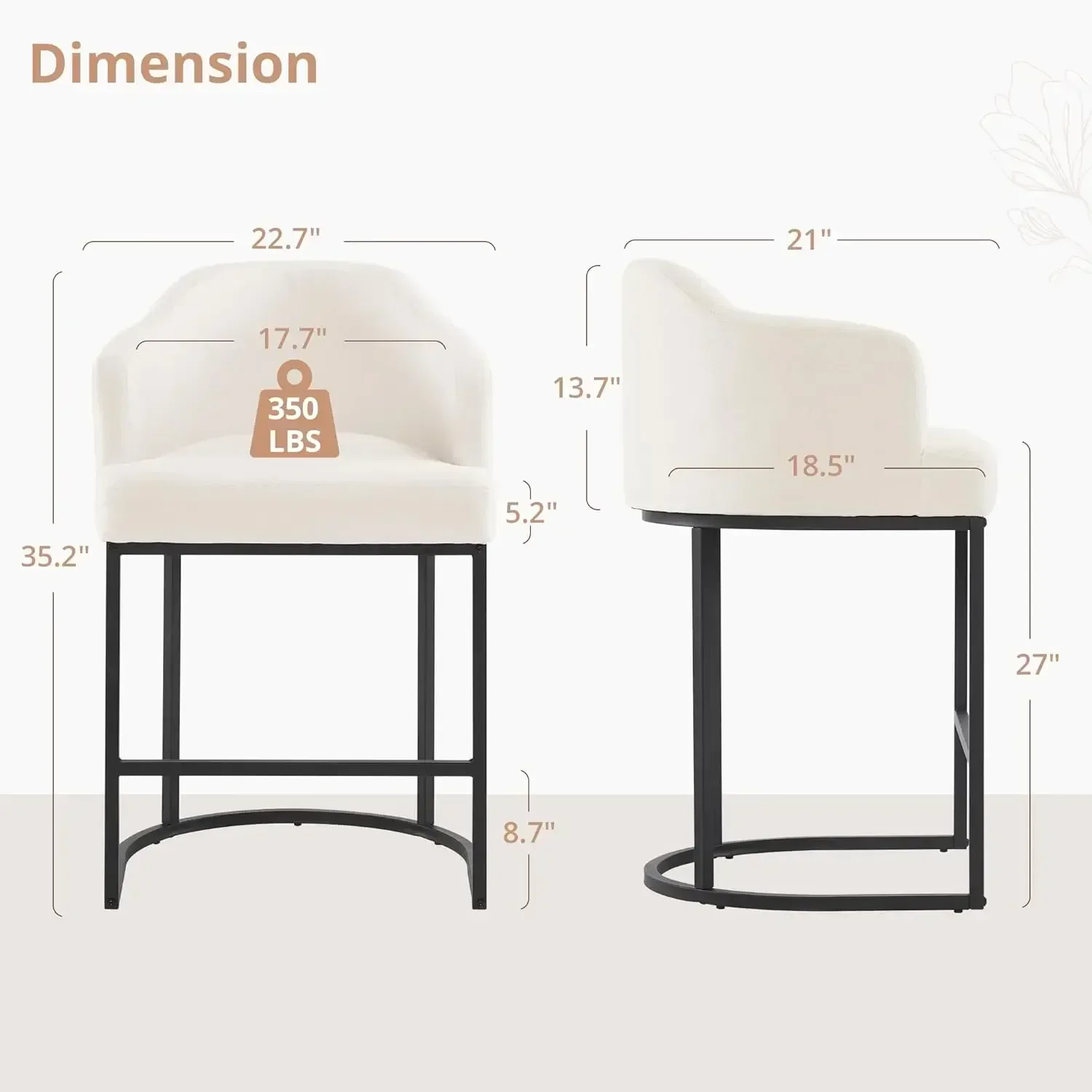 [¡Oferta por tiempo limitado, ¡Compre ahora! ] Juego de 3 taburetes de bar con altura de mostrador de 27 pulgadas de alto, taburetes modernos, taburetes de bar tapizados en tela de lino para Ki