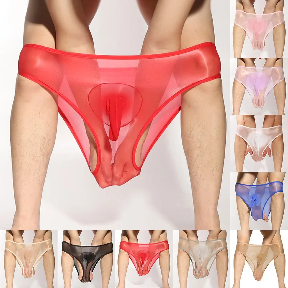

1pc Men's Seamless See Through Mesh Stretch Bikini Panties Shorts Underwear Close Sheath Pouch Briefs One Size