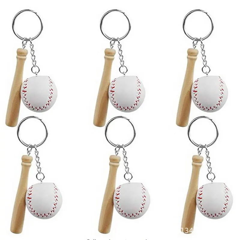 

12Pcs Softball Baseball Keychain Mini Wooden Bat Softball Keyring Softball Keychains For Girls Team Softball Sports 7.5cm Stick