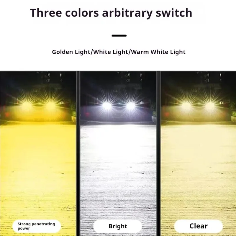 XTG 3-Color LED Car Headlight Bulbs H1 H3 H4 H7 H8 H11 HB3 12V Tri-Color LED Headlights White Yellow Fog Lights 6000K Auto Lamps