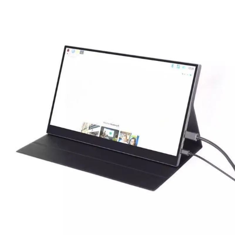 11.6 14 15.6 17 Inch Portable Monitor Leather Protective Case Anti-Slip Design Three Angles Adjustable Stand Cover