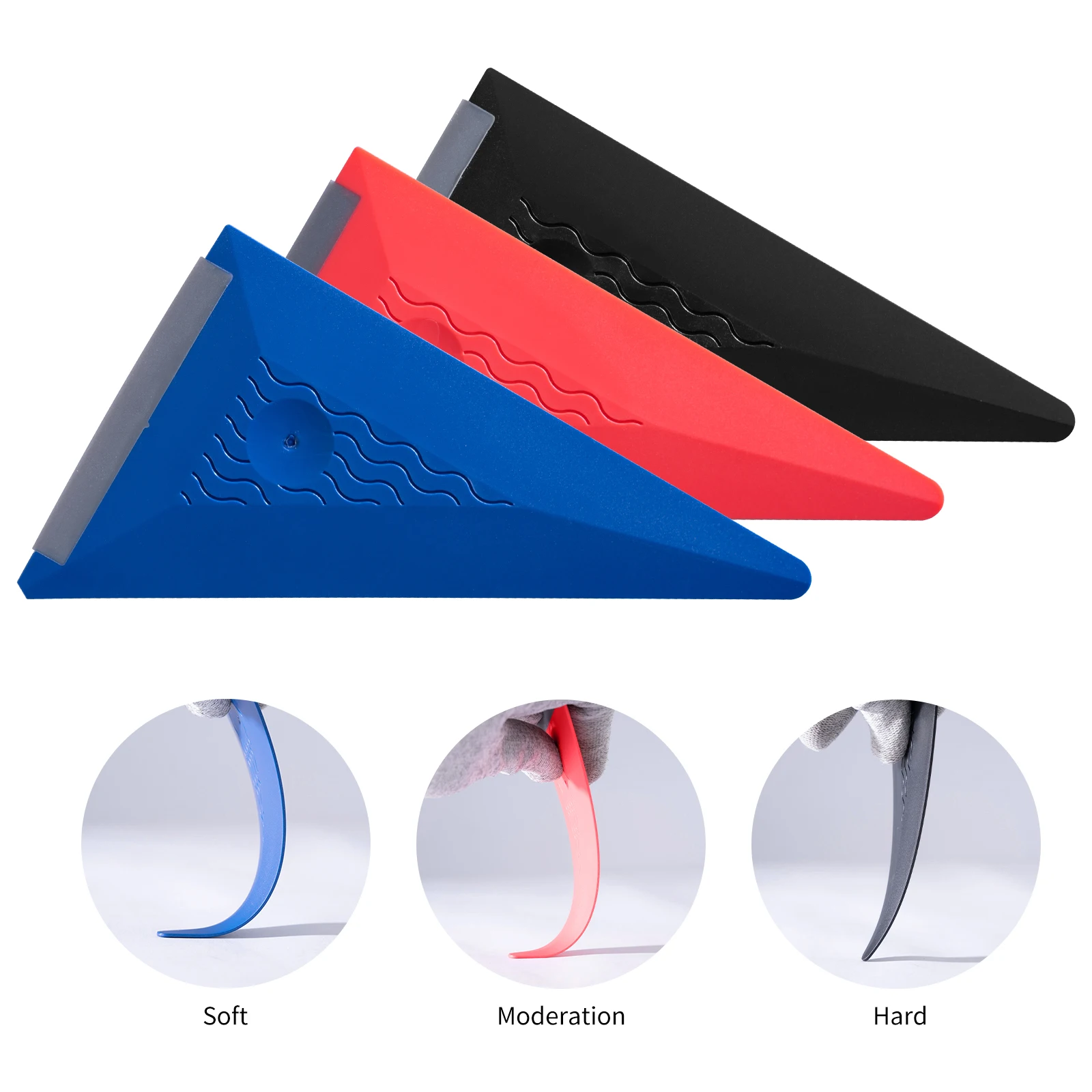Anti-skid Triangle Scraper Automotive Film Sticking Tool Silicone Soft Scraper Vinyl Paint Protection Film Corner Reach Squeegee