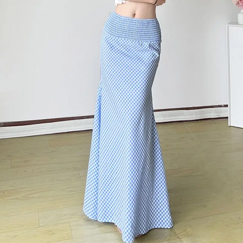 New Fashion Pure Desire Plaid Skirt Women's Waist Slim Fit Hot Girl Fishtail