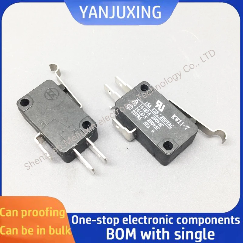 1~5PCS/LOT Microswitch KW11-7 tripod with shank limit reset point switch 16A 250V silver contact