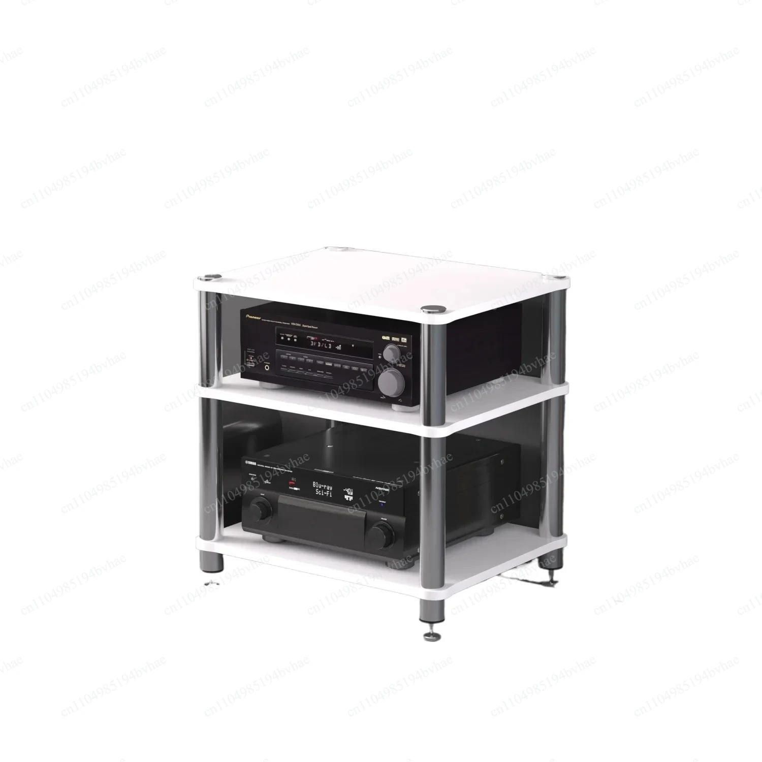 Multimedia Audio Amplifier Equipment Storage Rack, Vertical TV Stand Cabinet for Home Theater Audio Devices