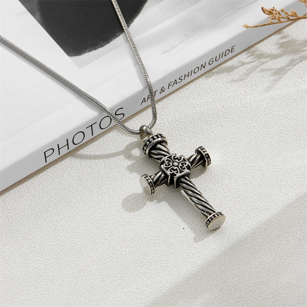 Cremation Necklace - Stainless Steel Ashes Pendant for Human Ash, Memorial Urn Jewelry Keepsake