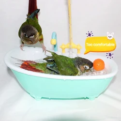 Parrot Shower Bird Bath Cage Automatic Parrot Shower Bowl Birds Accessories Parrot Toy Bird Bathtub