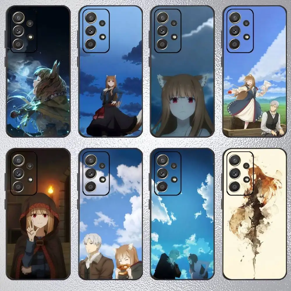 

Anime S-Spice and Wolf Phone Case For Samsung S25,S24,S23,S22,S21,S20,Plus,Fe,Lite,Others Black Cover