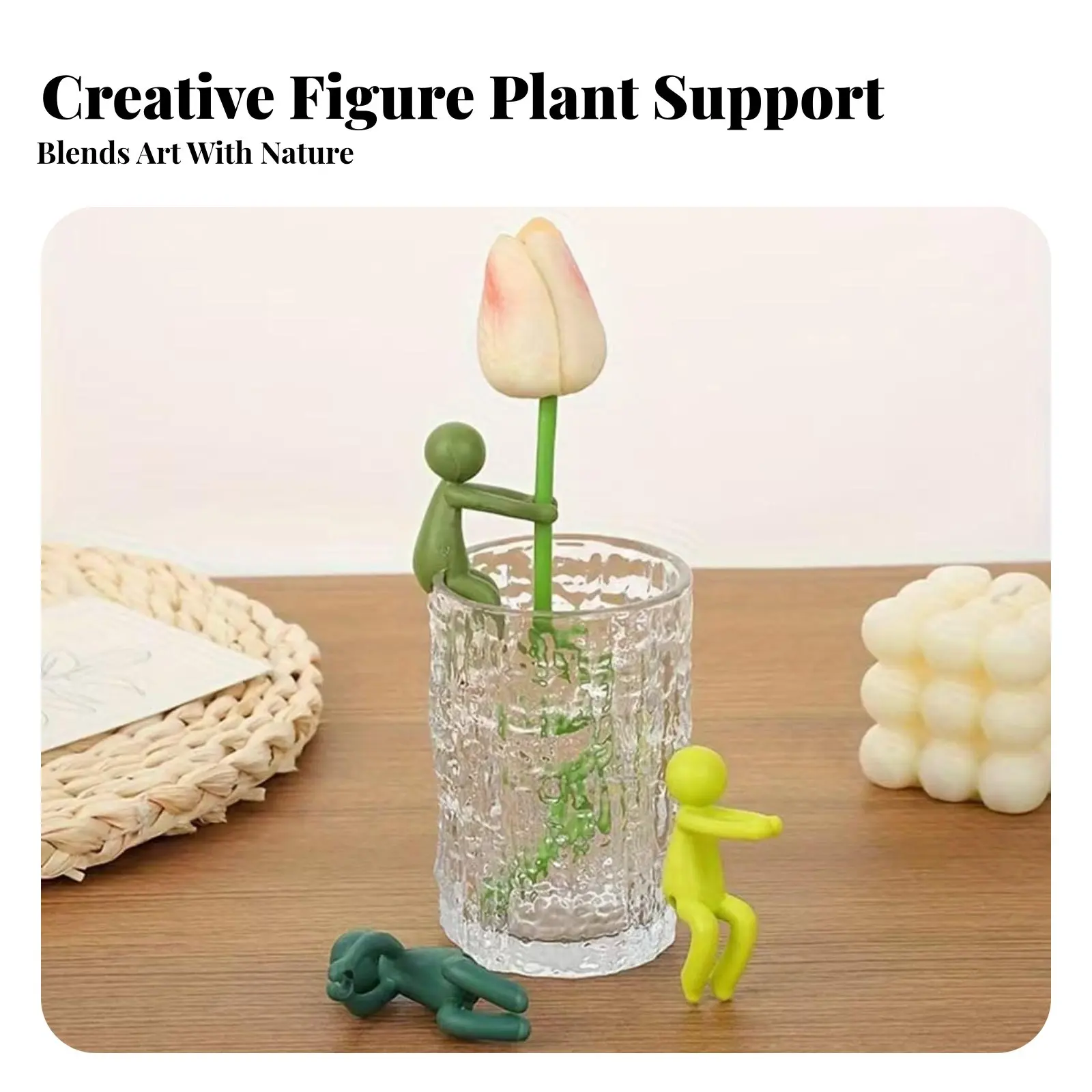 ヒューマノイド型植物茎ホルダー-遊び心のある小さな男の形をした植物ホルダー-繁殖ステーションフィギュア-窓辺、オフィスデスク用のかわいいデザイン