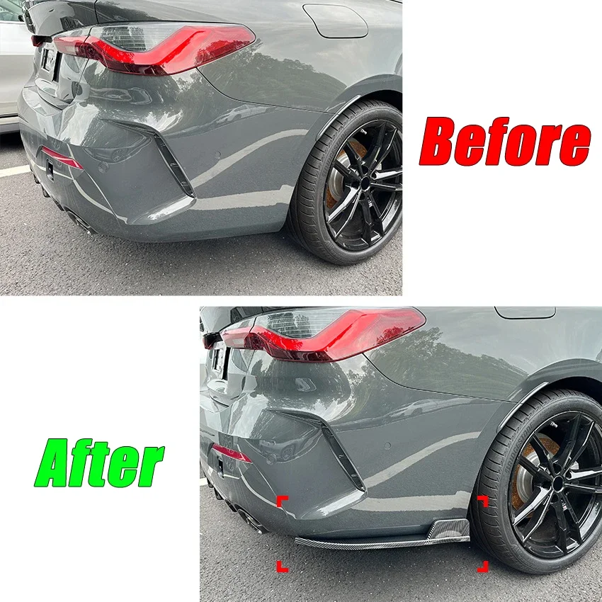 Rear Bumper Lip Diffuser Splitter Spoiler Scratch Protector For BMW 4 Series G22 G23 M Sport 2020 2021 2022 2023+ Body Kit Trim