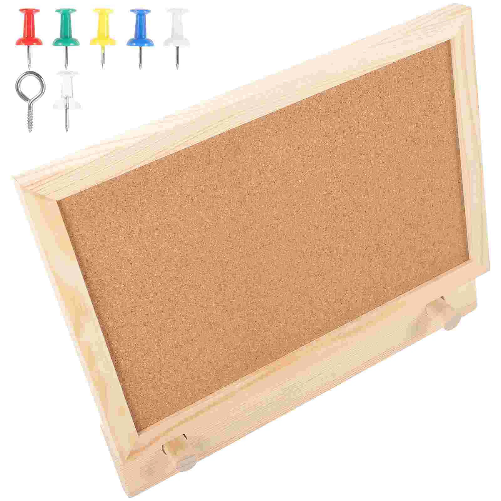 

Wall-mounted Photo Display Board Hanging Frame Bulletin Office Cork Push Pin Bracket Easel Small Wooden for Memory