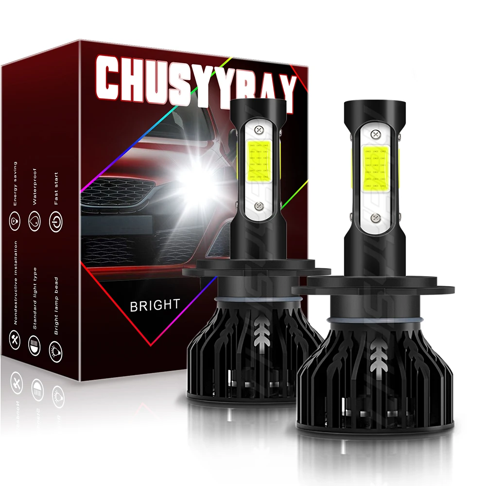 

CHUSYYRAY 2PCS Car lights H7 Super Bright LED Headlights High Low Beam Fog Light Bulb White 6000K Car accsesories