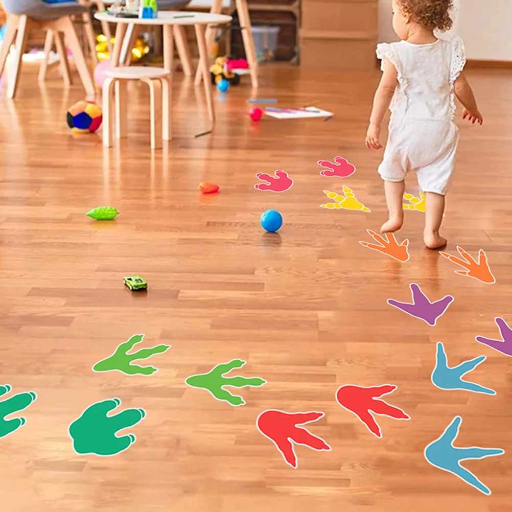 

1 set 1 Set Decals Wall Kids Room Decor Easy Apply Self Adhesive Dinosaur Floor Stickers Decorations For Nursery Birthday Party