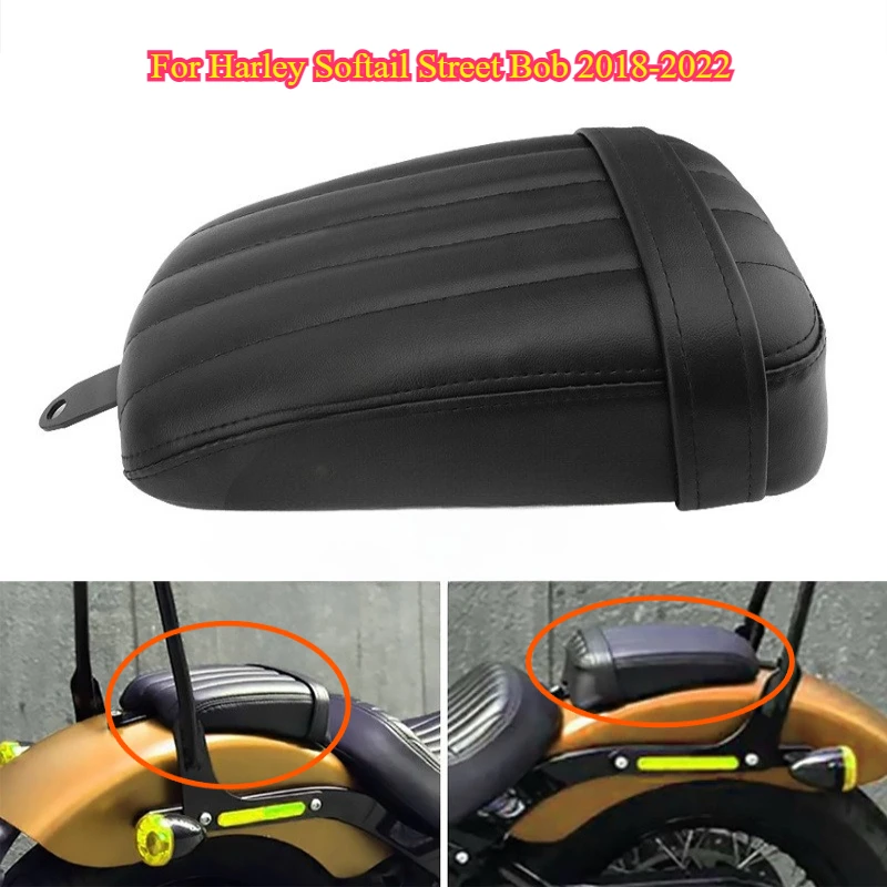 

Motorcycle Passenger Saddle Pillion Pad Seat Cushions Solo Rear Seat For Harley Softail Street Bob 2018-2022 FXBB Model