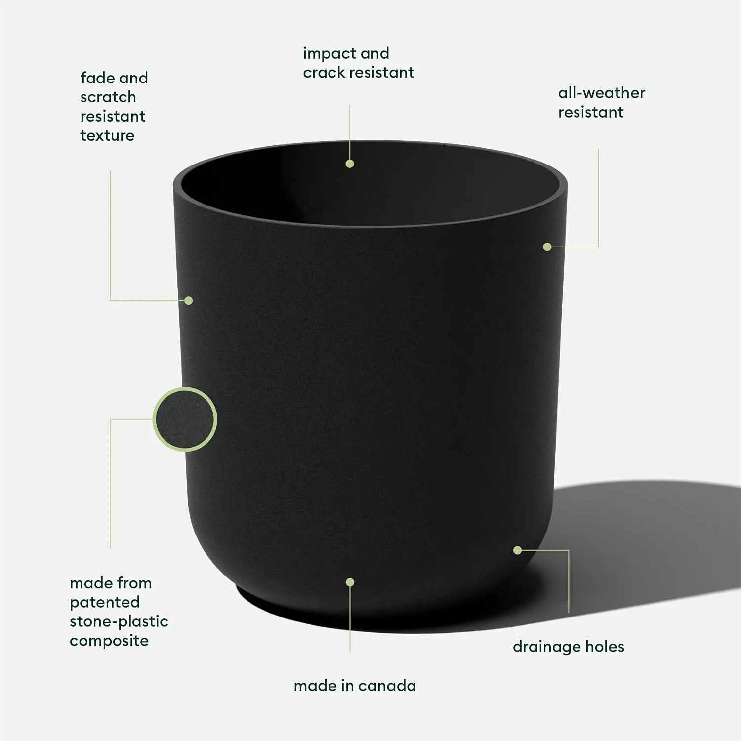 Round Black Plastic Planter Pots for Indoor/Outdoor Garden Use, with Drainage Holes, Suitable for Small to Large Succulent Plant