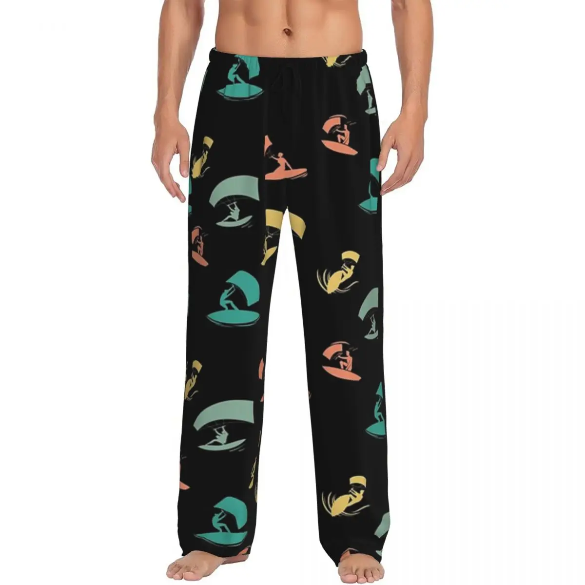 Custom Kite Surf Kitesurfing Pajama Pants Men Sleepwear Sleep Lounge Bottoms with Pockets