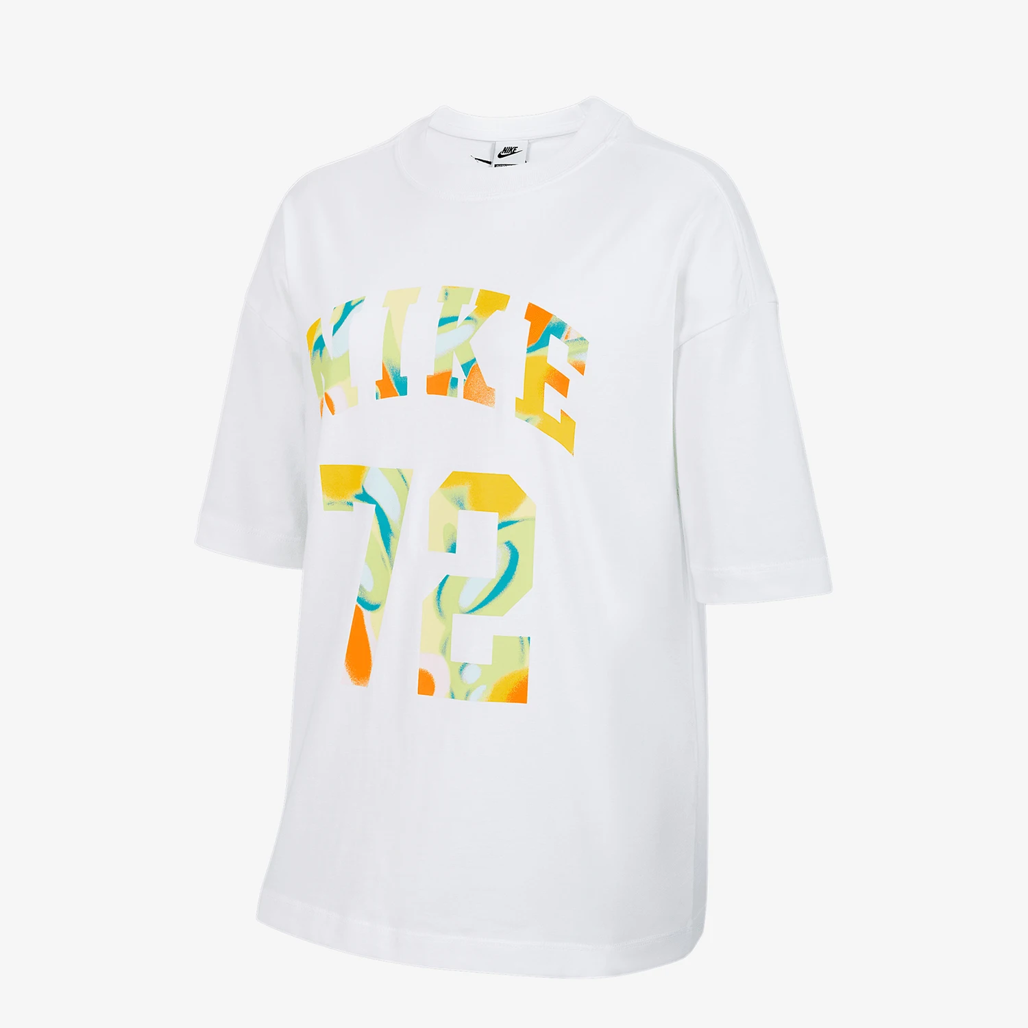 ナイキ純正-通気性のある夏用スタイル-快適なゆったり柄の子供用カジュアルtシャツ-if0389-100