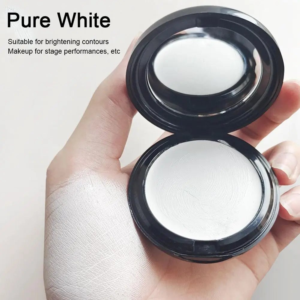 White Gothic Cosplay Halloween Face Body Paint - Foundation Concealer Clown Zombie Make-Up Cream for White Face Looks Makeuo