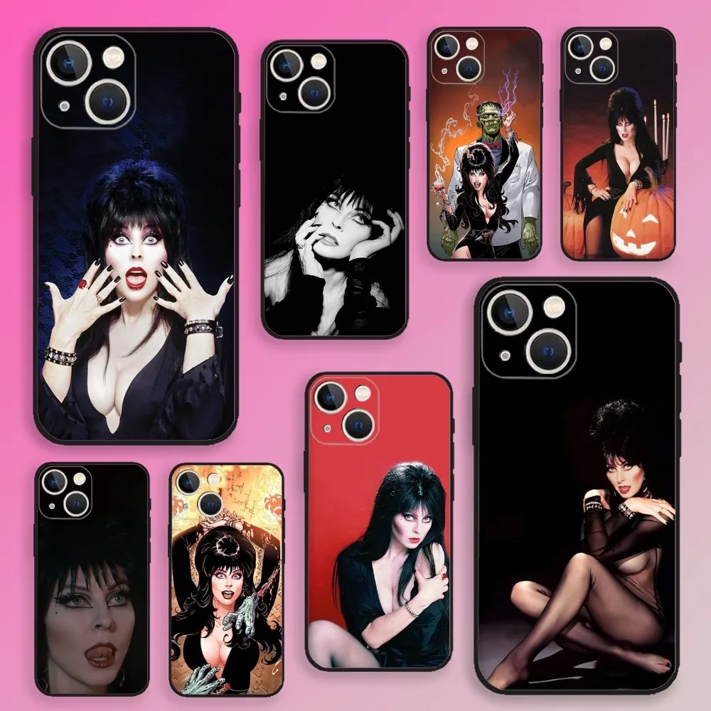 

Sexy E-Elvira C-Cassandra Phone Case For iPhone 16,15,14,13,12,11,Plus,Pro Max,XS,X,XR,SE,Mini,8,7 Soft Silicone Black Cover