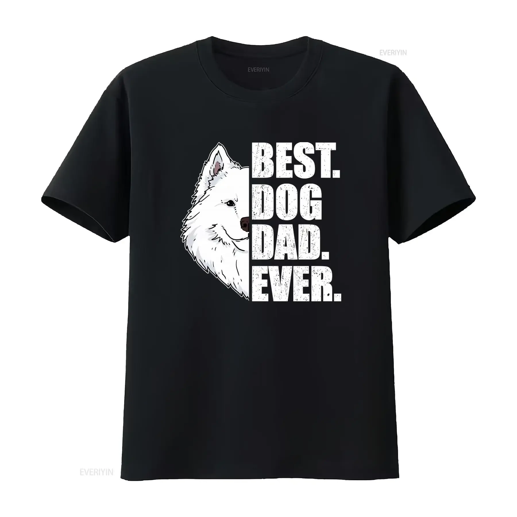 Best Dog Dad Ever Samoyed Lover Pet T Shirt for  vintage Washed Stylish graphic streetwear Versatile Top For Everyday Wear