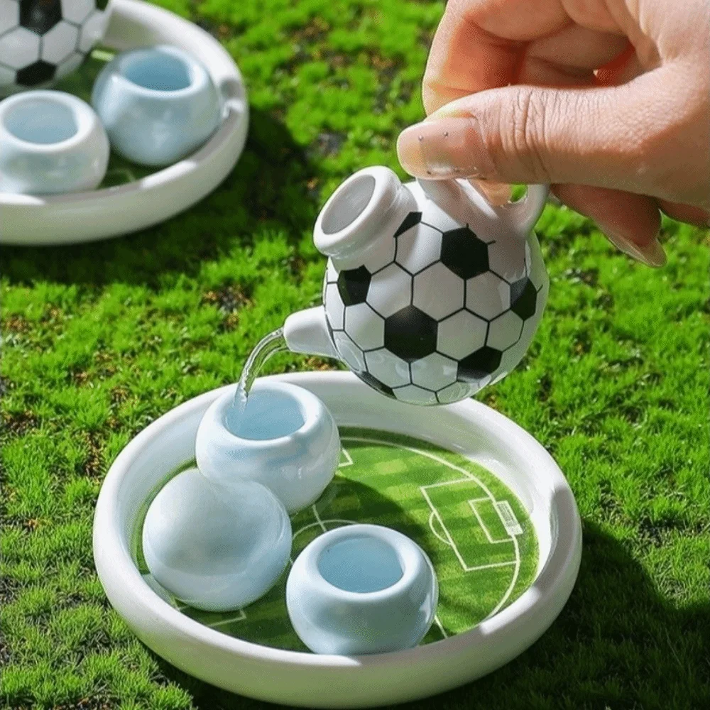 Micro-model Decoration Tea Cup Set Sports Style Exquisite Mini Ceramic Teapot Ornaments Funny Drinkware Home Desk