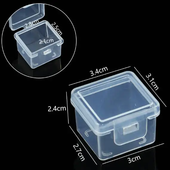 High-Transparency Plastic Small Square Box New Material Earphone Case Water-Diamond Cosmetic Storage for Rings And Earrings view 3