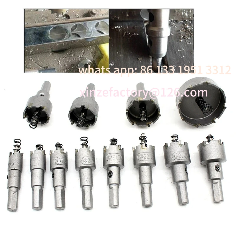 Set da 12 punte da trapano per sega a tazza in carburo HSS personalizzabili, taglierina circolare, punta da 15 mm-50 mm, punte elicoidali in metallo