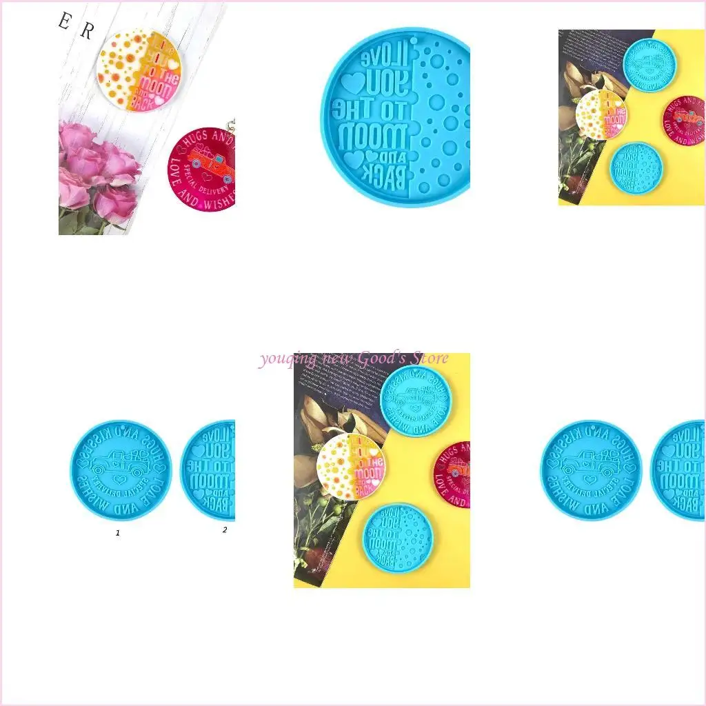 

57QA Valentine's Day Keychain Epoxy Resin Mold Love Heart Keyring Pendant Silicone Mould DIY Crafts Jewelry Casting Tool