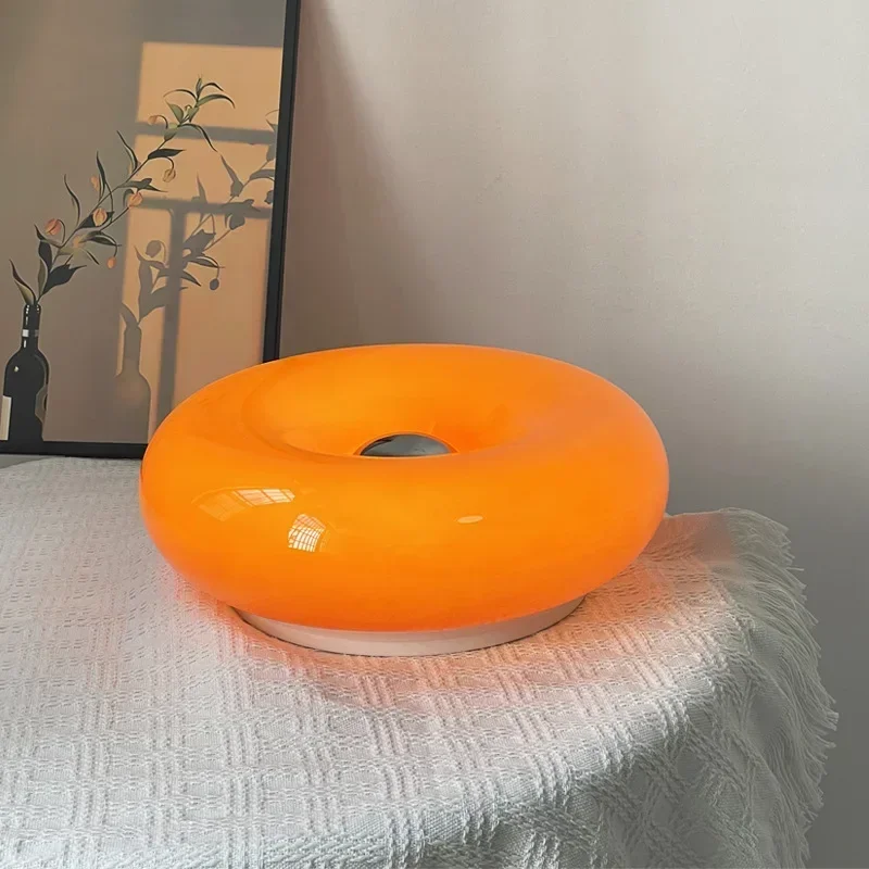 Imagem -03 - Led Donut Lâmpada de Parede de Vidro Luz Laranja com Plugue para Sala de Estar Varanda Sala de Estudo Penetração Interior Dimmable Ambiente Lâmpada Led