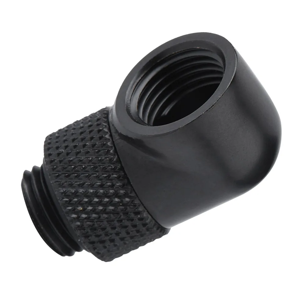 practical G1/4 Thread Rotary Tube Fitting Black/Silver Easy Screw PC Water Cooling 90 Degree Angle Connector Liquid Cooling