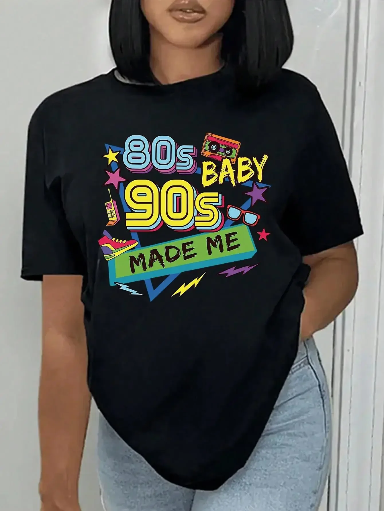 80 90S Hip-Hop Music Printing T Shirt Female Street Cool Tshirt Casual All-Match Short Sleeve Breathable Comfortable T-Shirts