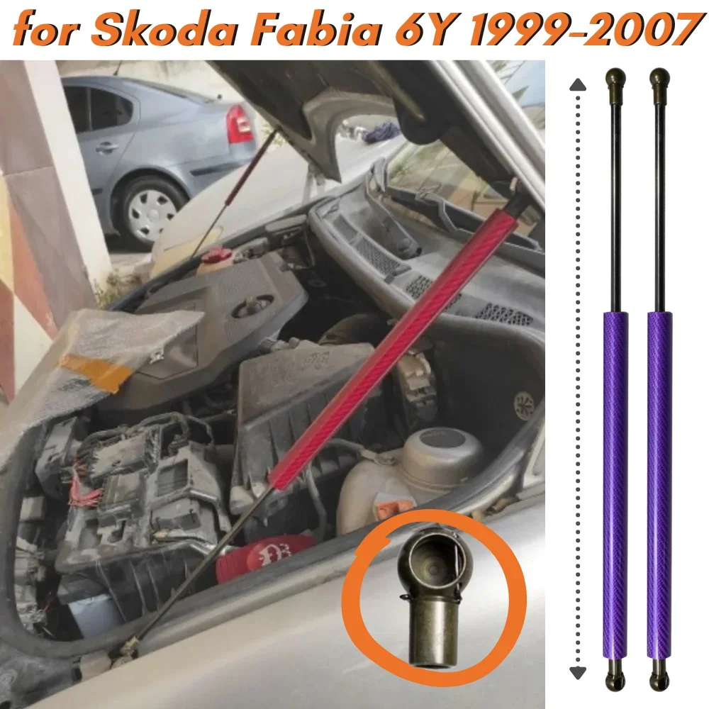 

Qty(2) Hood Struts for Skoda Fabia MK1 6Y 1999-2007 Front Bonnet Gas Springs Shock Absorbers Lift Supports Hydraulic Dampers