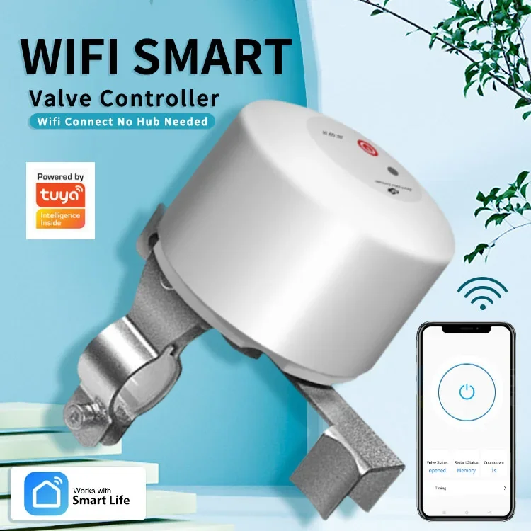 New ArrivalTuya Smart WiFi Water Gas Valve ON/OFF Auto Control Timer DN15 DN20 Pipe Valve Support Alexa Google Assistant Remote