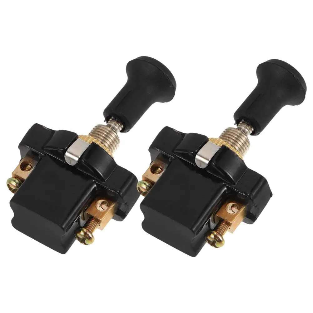2Pcs 12V24V Universal Headlight Switch Ignition Panel ABS Ceiling Replacement Pull Chain Light Cart On Off Power