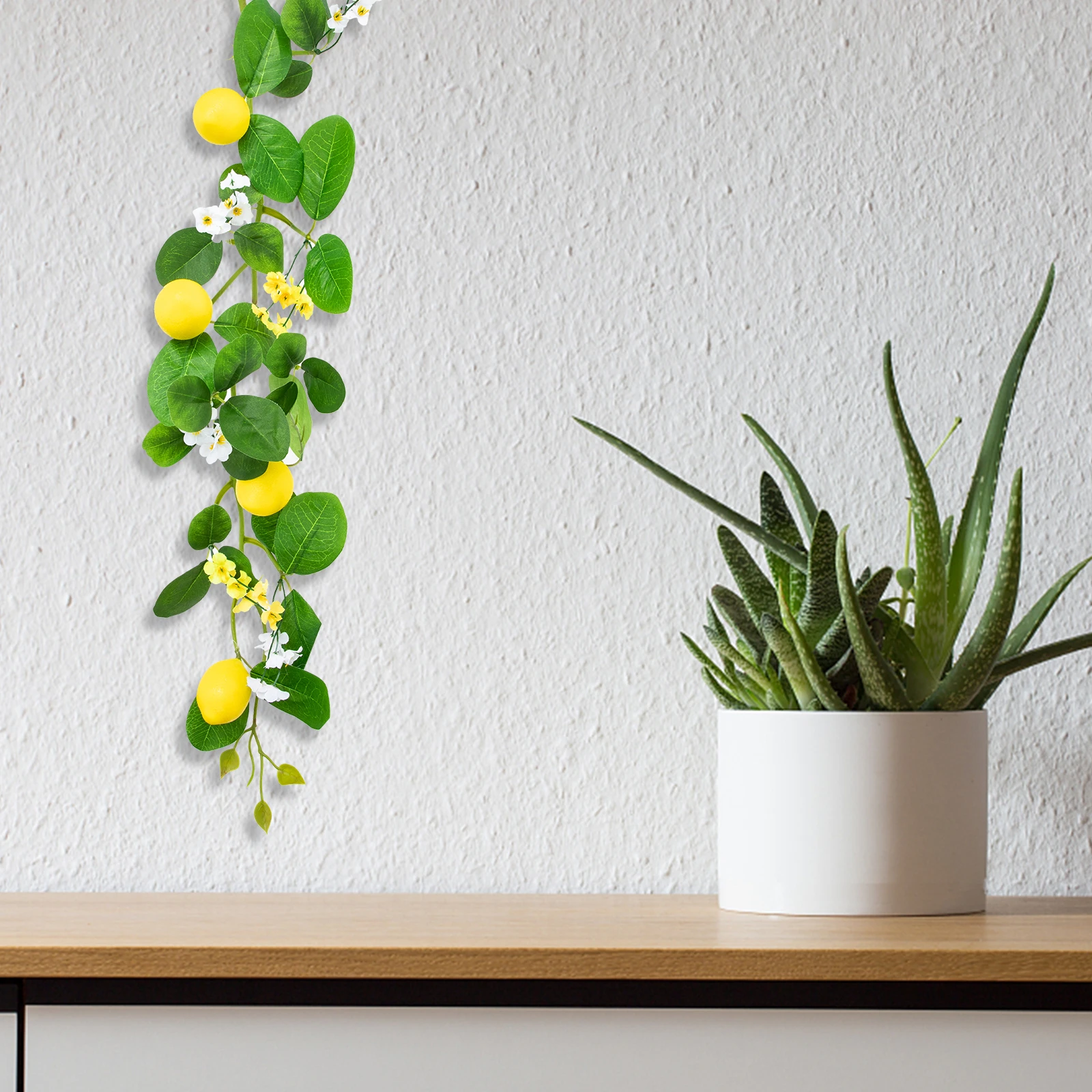

Artificial Lemon Rattan Pendant Plastic Vine Plant Decor Door Hanging Simulation Fence Fruit Wall Mounted Home Decor