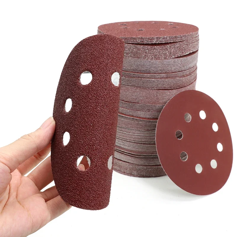 5 Inch 8Hole Sanding Discs Hook and Loop Adhesive Sandpaper 125mm 60~2000 Grits For Random Orbital Sander Abrasive Sheets Tools