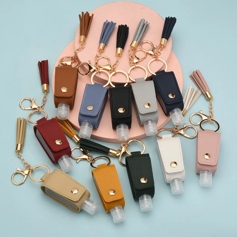 1PC Empty Portable Hand Sanitizer Bottle spray tip Keychain Holder Reusable Bottle Hand Washing Gel Storage Bottle with Keychain