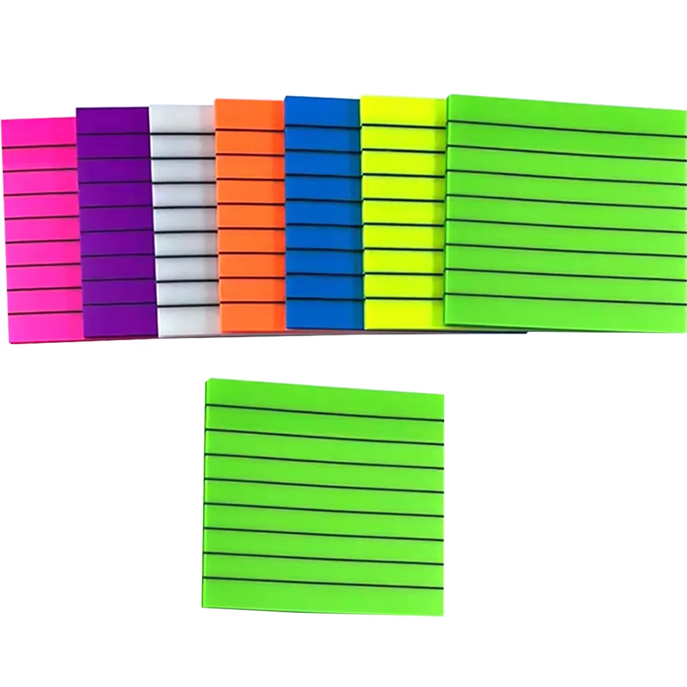 8pcs Transparent Lined Memo Stickers Translucent Note Pads For Office School Study Compact Learning Stationery