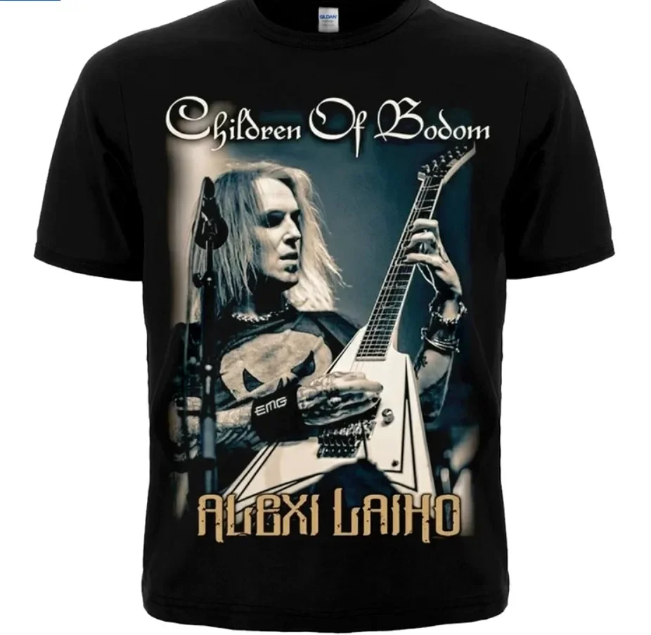 Vintage Alexi Laiho Signed For Fans Cotton Black Full Size Unisex Shirt