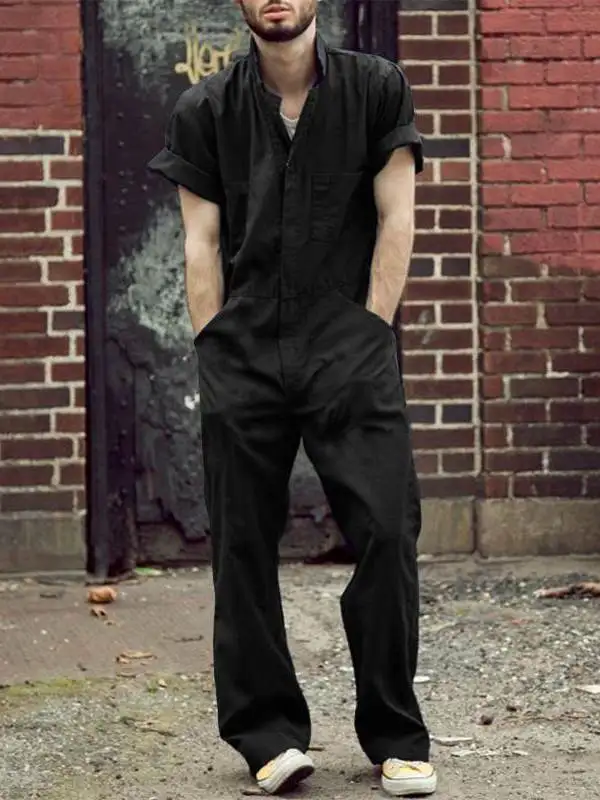 

Цветной комбинезон-карго на молнии ort Sve Повседневный спортивный костюм для мужчин среднего возраста Летняя коллекция Спецодежда Брюки