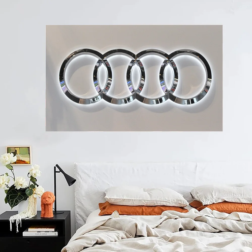 A-audi Logo Wall Flag to Hang Decorative Flags and Banners Home Garden Outdoor Decorations Garage Decoration Flags for Rooms