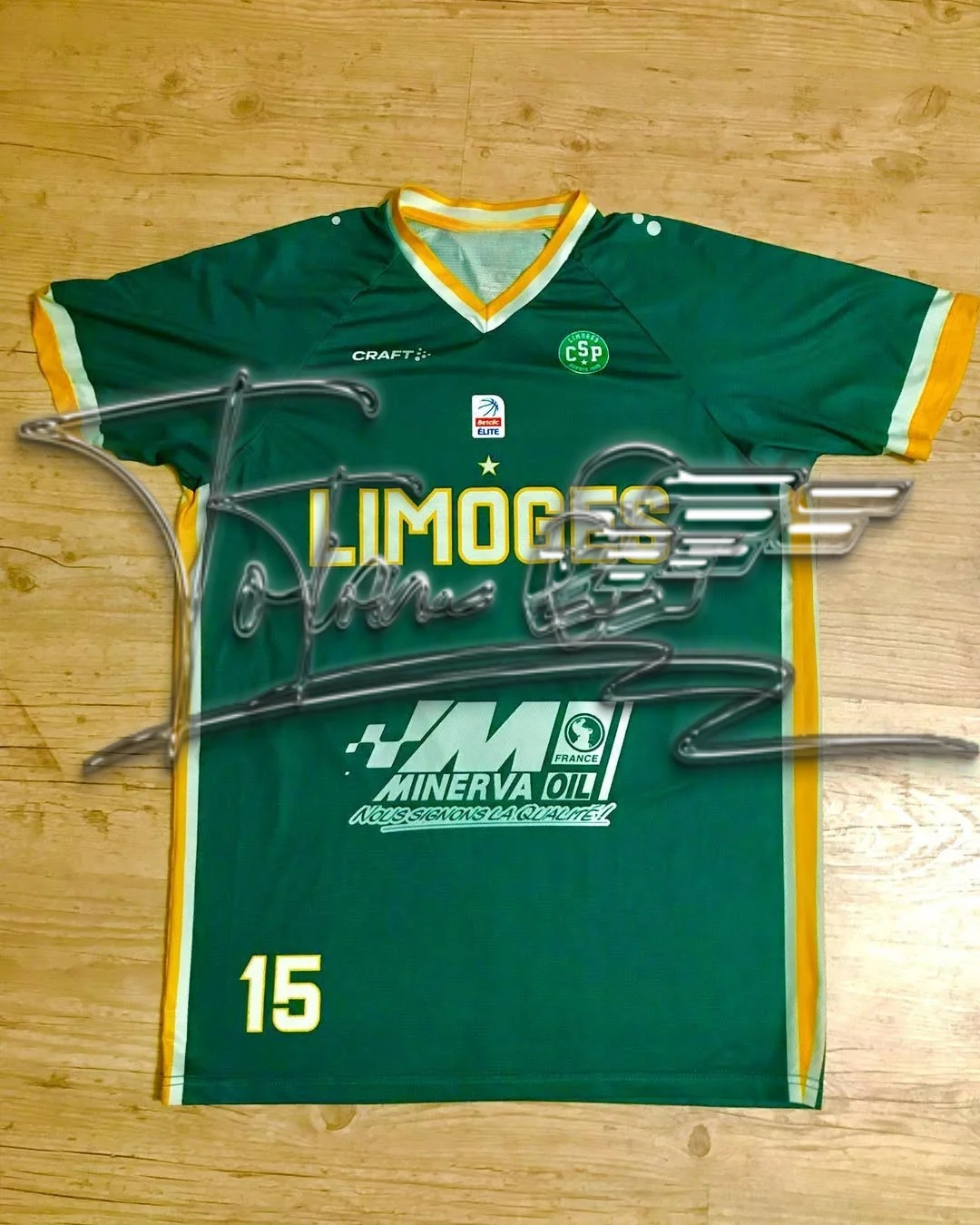 2025-26 جديد متعدد الاستخدامات الأخضر تي شيرت غير رسمي الرياضة التجفيف السريع دعوى Limoges زوجين الزي كرة السلة نمط فرنسا للجنسين